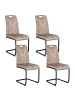 Beliani 4er-Set Esszimmerstuhl CISCO in Beige/Schwarz