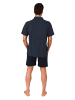NORMANN kurzarm Schlafanzug Shorty Pyjama zum durchknöpfen in navy