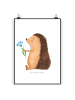 Mr. & Mrs. Panda Print Igel Blumen ohne Spruch in Weiß