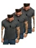 Amaci&Sons 3er-Pack T-Shirts 3. LAKEWOOD in (3x Anthrazit/Schwarz)