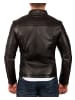 Reichstadt Herren Slim Fit Bikerjacke Silver Zipper in Black