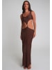 Moda Minx Maxikleid Irregular Hoop Long Dress in Brown