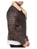 Reichstadt Herren Slim Fit Kunstleder Silver Zipper in Brown