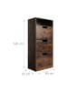relaxdays Schuhschrank "Industrial" in Dunkelbraun - (B)60 x (H)140 x (T)24 cm