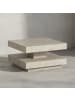 KADIMA DESIGN Couchtisch 60x60x34 cm Sandfarben Sofatisch in Stein-Optik Modern, in Beige