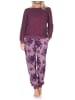 NORMANN Frottee Schlafanzug langarm Bündchen Floral in beere