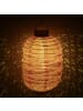 MARELIDA LED Solar Lampion mit Muster in rosa - H: 30cm