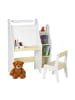 relaxdays Kindertafel in Weiß/ Beige - (B)72 x (H)90 x (T)30 cm