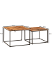 KADIMA DESIGN Wohnzimmertisch 2er Set Massivholz / Metall Beistelltisch Eckig