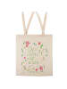 Mr. & Mrs. Panda Tote Bag Blumen Leben mit Spruch in Creme