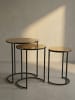 KADIMA DESIGN Eleganter Satztisch Metall Rund, 3er Set, Aluminium Gold/Schwarz