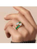 Luxenter Luxenter emerald zirconia ring, 18-carat yellow gold finish - Darbia