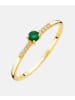 Diamant L'éternel Ring aus 375 Gelbgold mit Diamant mit Smaragd
