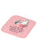 Mr. & Mrs. Panda Ofenlappen Pinguin mit Kind mit Spruch in Rot Pastell