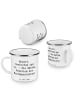 Mr. & Mrs. Panda Camping Emaille Tasse Spruch Klassik Rebellen m... in Weiß
