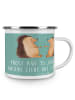 Mr. & Mrs. Panda Camping Emaille Tasse 15. Hochzeitstag Gläserne... in Meeresbrise