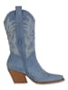 VAN HILL Cowboystiefel Ella in Hellblau Velours