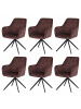 MCW 6er-Set Esszimmerstuhl L79, Wildleder-Optik terrakotta-braun