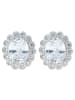 Adeliás Damen 925 Silber Ohrringe Ohrstecker mit funkelnden Zirkonia in silber