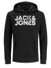 Jack & Jones Sweat Hoodie Frontprint Kapuze Streetwear in Schwarz
