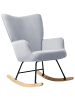 Beliani Schaukelsessel ARSET in Blau/Schwarz/Braun - (W) 71 x (H) 104 x (L) 83 cm