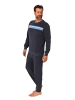 NORMANN Langarm Schlafanzug Frottee Bündchen in marine