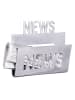 KADIMA DESIGN Aluminium Zeitungshalter "News", stilvoll, großes Ablagefach, 30x27 cm