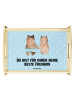 Mr. & Mrs. Panda Serviertablett aus Holz Bär Freundin mit Spruch in Blau Pastell