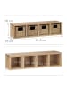 relaxdays 4x Wandregal in Natur - (B)61,5 x (H)16 x (T)18 cm
