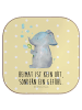 Mr. & Mrs. Panda Holzuntersetzer Elefant Seifenblasen mit Spruch in Gelb Pastell