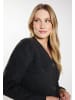 DreiMaster Damen Strickjacke in Dunkelgrau Melange