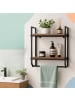 relaxdays Wandregal in Braun/ Schwarz - (B)15 x (H)40 x (T)40 cm