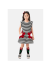 Denokids Kurzarmkleid 3D Flower Black & White Striped in multicolor