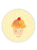 Mr. & Mrs. Panda Rund Magnet Cupcake ohne Spruch in Gelb Pastell