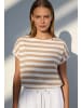 More & More lockeres, softes Basic-Streifenshirt in beige/offwhite