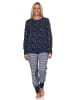 NORMANN Frottee Schlafanzug lang Bündchen - 81839 in marine
