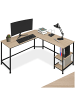 tectake Gamingtisch mit höhenverstellbaren Kunststofffüßen, 138 x 138 x 75,5cm