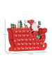HOMCOM Weihnachts-Adventskalender-22,5L x 8B x 36H cm-Rot