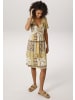Aniston CASUAL Sommerkleid in wollweiß-sonnengelb-salbei-braun-taupe