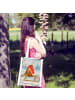 Mr. & Mrs. Panda Tote Bag Rotkehlchen Schlitten Design ohne Spruch in Weiß