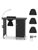 COSTWAY Manikürtisch mit 6 Rädern in Schwarz