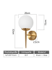 ZMH Wandleuchte in gold 1-flammige E27 Glaskugel Design Vintage Flurlampe