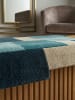 KADIMA DESIGN Wollteppich Kurzflor HALLEIN Geometrisch Abstrakt Naturfaser in Türkis