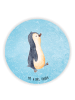 Mr. & Mrs. Panda Rund Magnet Pinguin mHerzieren ohne Spruch in Eisblau