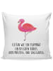 Mr. & Mrs. Panda Sofa Kissen Flamingo Classic mit Spruch in Weiß