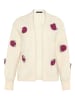 Zero  Strickjacke mit bunten 3D Blumen in Patch Cream/Pink