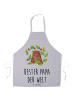 Mr. & Mrs. Panda Kellnerschürze Bär König mit Spruch in Grau Pastell
