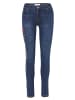 KOROSHI LANGE JEANS SCHMALE HOSE in blau