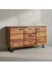KADIMA DESIGN Sideboard 145x82x45 cm Massivholz / Metall mit Baumkante