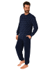 NORMANN Frottee Schlafanzug Pyjama lang Bündchen - 75346 in marine